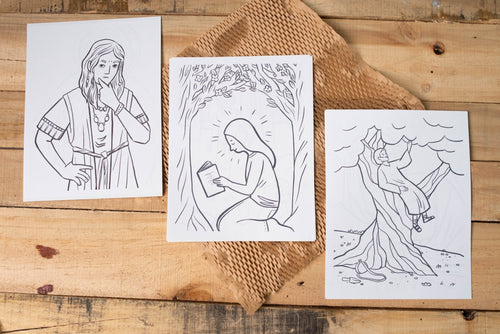 Book of Mormon coloring page adapted from storybook illustrations